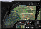B-1B Bomber Cockpit View showing terrain following CRT